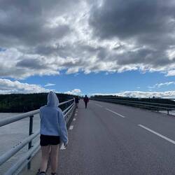 It was windy on the bridge