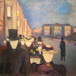 "Evening on Karl Johan" (Edvard Munch; 1892) ... Kode Rasmus Meyer — Bergen, Norway.