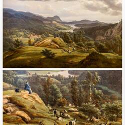 "View of Lysekloster near Bergen" (Johan C. Dahl; 1827) ... Kode Rasmus Meyer — Bergen, Norway,