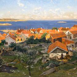 "Village of Nevlunghavn" (Gerhard Munthe; 1881) ... Kode Rasmus Meyer — Bergen, Norway.