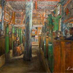 "Interior from Udval Stave Church" (Harriet Backer; 1909) ... Kode Rasmus Meyer — Bergen, Norway.