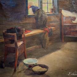 "Farmhouse Interior" (Bernt Grønvold; before 1895) ... Kode Rasmus Meyer — Bergen, Norway.