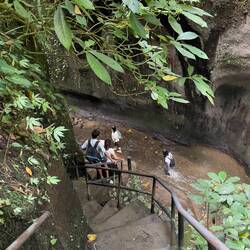 Walk down to Tukad Cepung waterfall