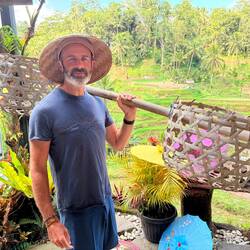Dad's rice collecting outfit
