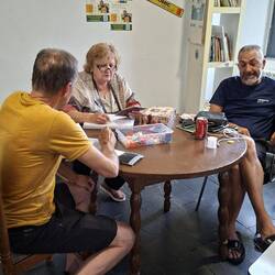 Checking in with the hospitalero