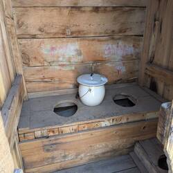 A double outhouse (man! Dem pioneers were Really close! 😳😜)