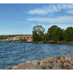 Das historische Hjo Stadt an Vättern