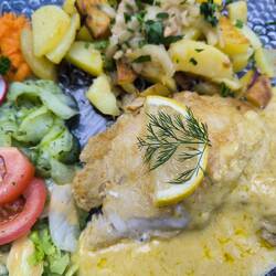 Rostbarsch mit Senfsauce 😋