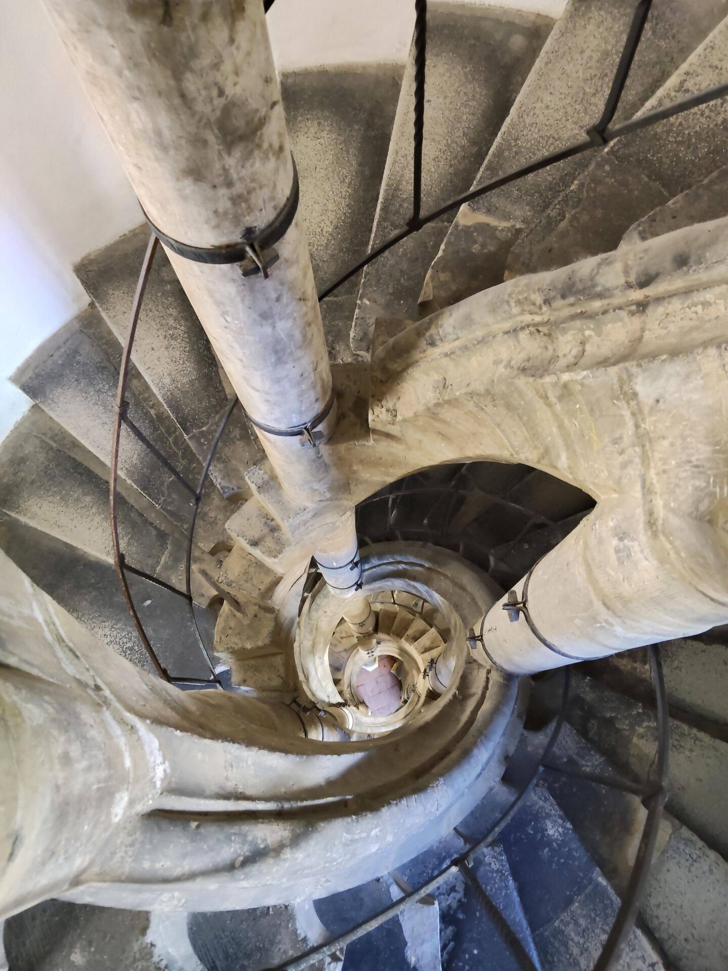 Steps to another observation tower. In a church this time.