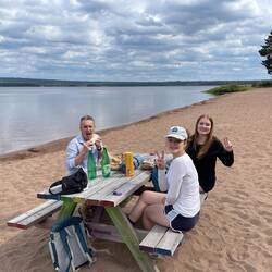 Picnic bench lunch