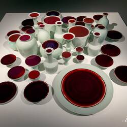 "Container Series" (Liu Jianhua; 2009); porcelain, celadon & sang-de-boeuf glazes.