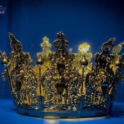 Bridal crown (Jens Pettersen Smith; 1726) ... Kode Art Lysverket — Bergen, Norway.