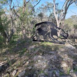 Well decorated walks in NP with life size mega fauna sculptures