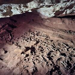 Fossil cave with current layer of excavation