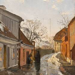 "In March, a View of Saxegaardsgate" (1880) ... Kode Art Permanenten — Bergen, Norway.