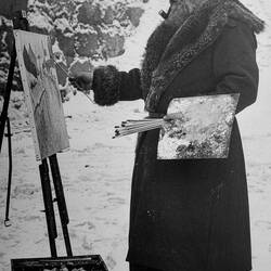Frits Thaulow (1847-1906) ... wearing his signature cold weather coat ... Kode Art Permanenten.