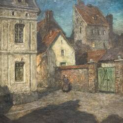 "City Street at Dusk" (c. 1890) ... example of mood painting ... Kode Art Permanenten — Bergen.