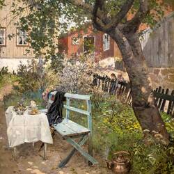 "Summer Day in the Garden" (1880) ... Kode Art Permanenten — Bergen, Norway.