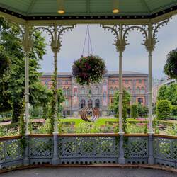 Permanenten from inside the music pavilion ... Byparken — Bergen, Norway.