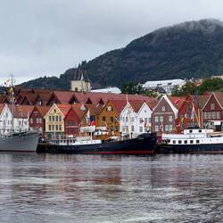 Looking across Vågen Bay to Bryggen — Bergen, Norway.
