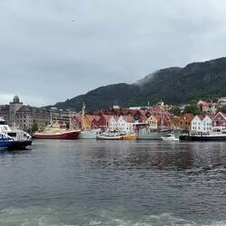 One of the many boats that offer fjord cruises — Bergen, Norway.