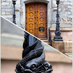 Decorative street lamps — Bergen, Norway.
