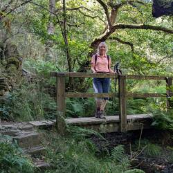 Cossing Highlow Brook en route to Stoke Ford