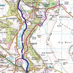 The route from Leadmill Bridge, Hathersage to Baslow