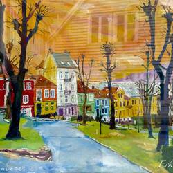 Painting in a gallery ... Nordnes — Bergen, Norway.