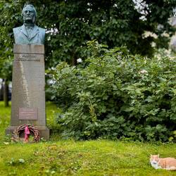 The pastor has a feline visitors ... Nordnes — Bergen, Norway.