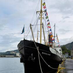 Built as a steamship, this vessel used to sail the coastal express trip along Norway's coast.