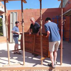 Manoeuvring around the lintel props was a challenge