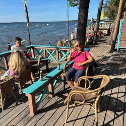 Feierabendbier in der Beachbar nach den Velotouren