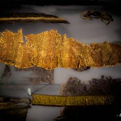 Textile fragment from the Middle Ages — Bryggens Museum, Bergen.