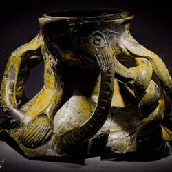 Part of Jug (c. 1280-1350) ... Vågsbunnen — Bryggens Museum, Bergen.