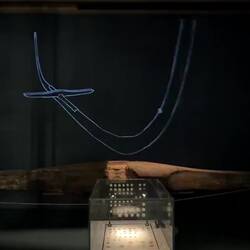 The Bryggen ship was a 130-foot (40m) long trading vessel; charred remains found in a passageway.