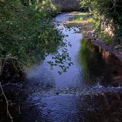 Baslow; Bar Brook, a tributary of the River Derwent that flows down from the moorlands
