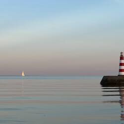 Sonnenuntergang am Hafen
