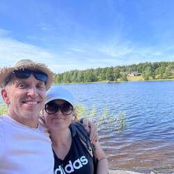 Next to the lake