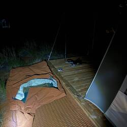 Our tent with my bed for the night