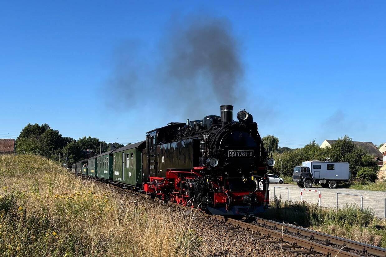 Lößnitzgrundbahn direkt beim WoMo
