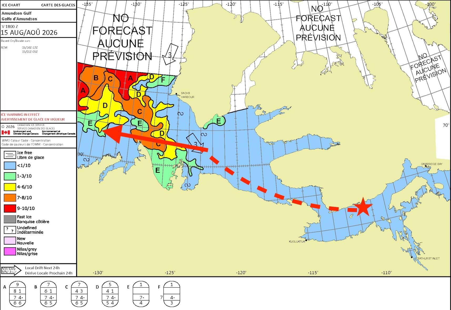 The situation: passage to Tuktoyaktuk is still blocked by ice.