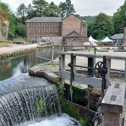 Cromford Mill yard; the sluice on the mill yard