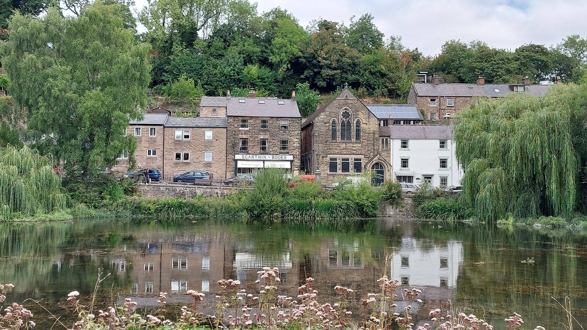 Cromford; View over Cromford Pond, built in 1785 as the pound for Cromford Mill