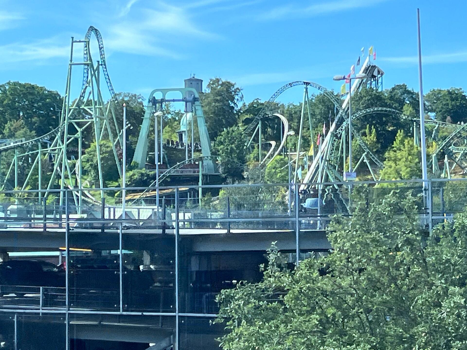 Gothenburg amusement park, from the van
