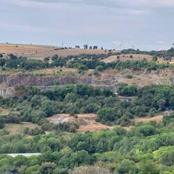 View towards another disused quarry near Wirksworth