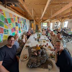 Family dinner at the mill