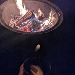 Peaches and cream by the fire