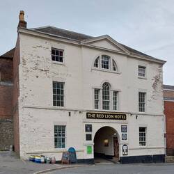The Red Lion Hotel, originally the town's principal coaching and posting inn