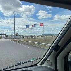 Flags at the péage